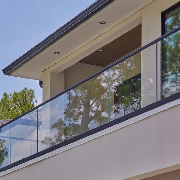 Glass Railing with Handrail