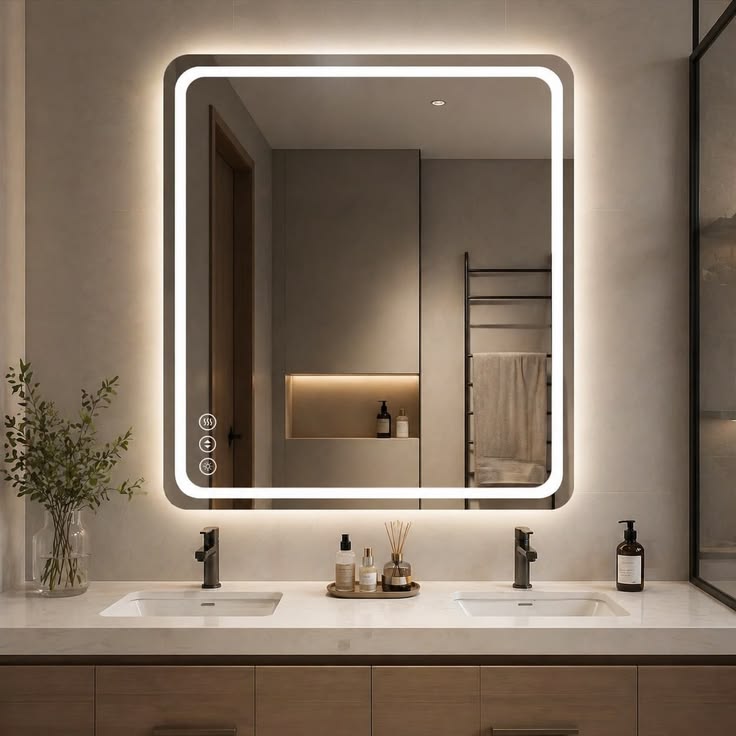 Backlit Rectangular LED Mirror